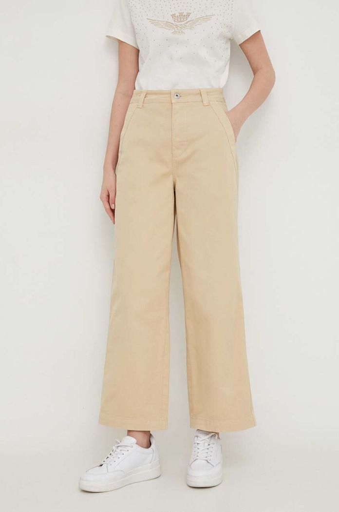 Hlače Pepe Jeans Tasha bez uzorka bež PL211730