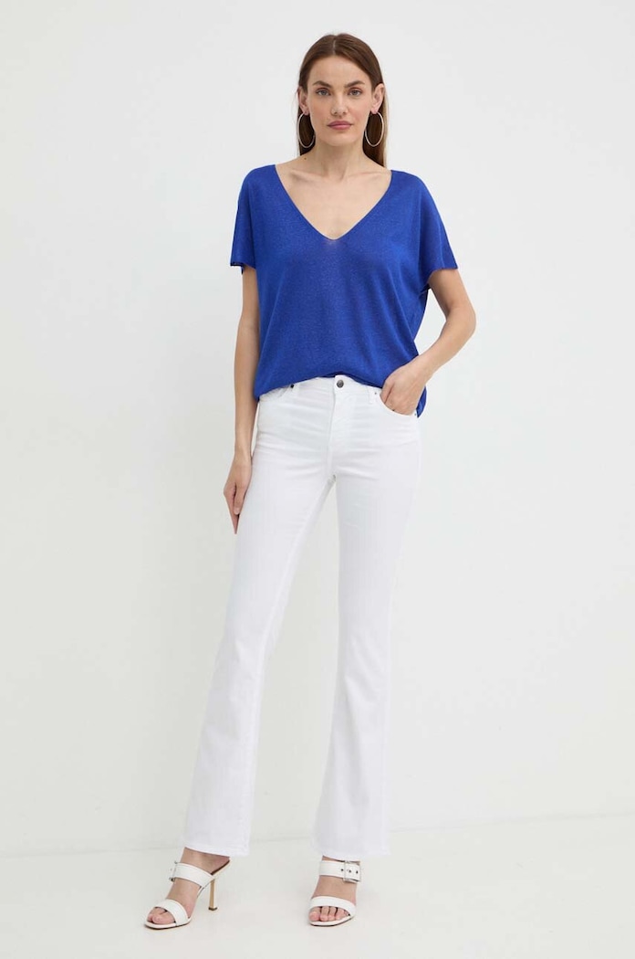 Nohavice Armani Exchange 3DYJ65.Y2VLZ biela SS24