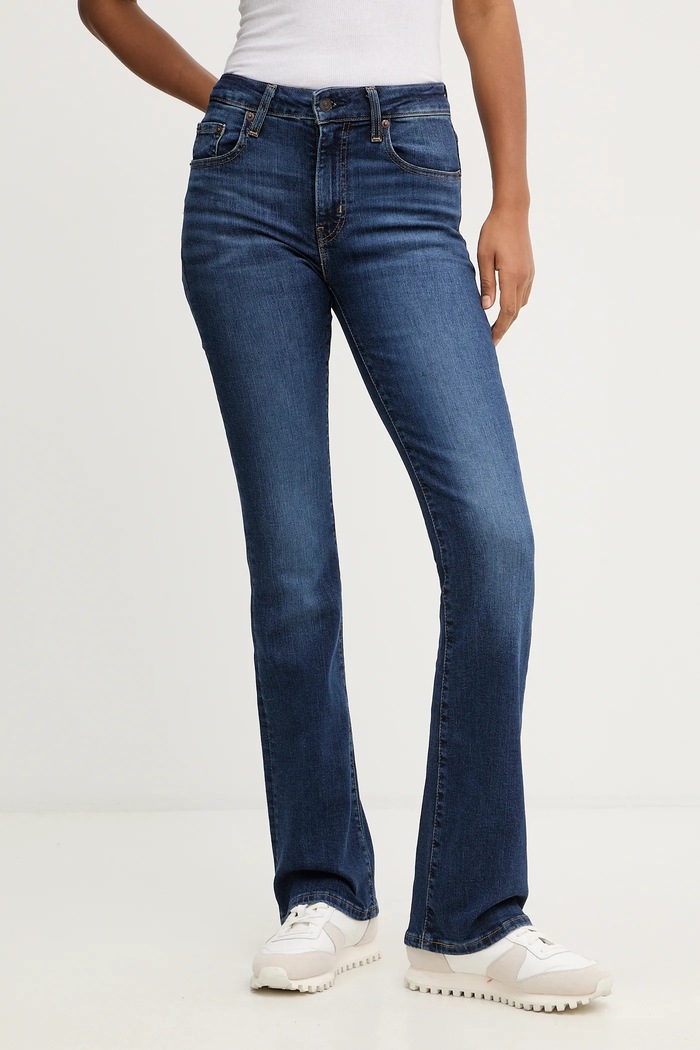 Kavbojke Levi's 725 HIGH RISE BOOTCUT Prijazno od planeta mornarsko modra 18759