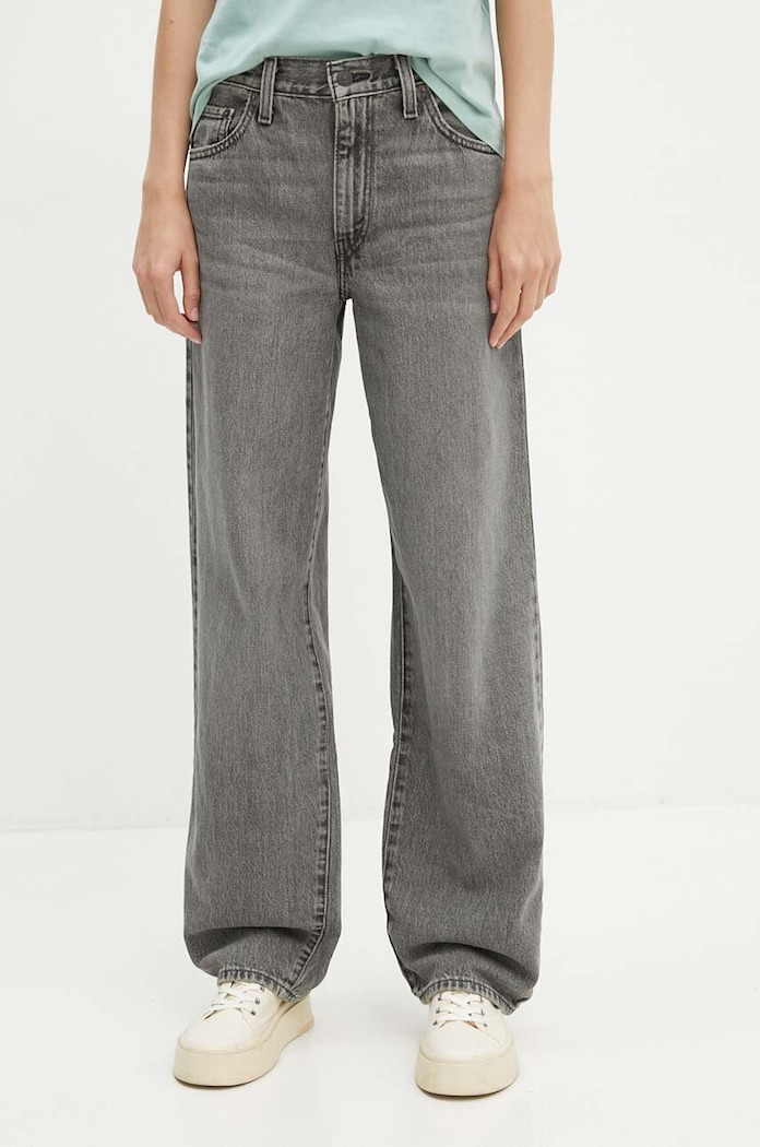 Traperice Levi's BAGGY DAD BAGGY DAD srednje visoki siva A3494