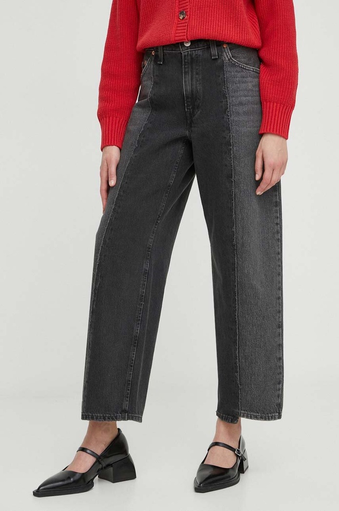 Džíny Levi's BAGGY CROP Planet friendly černá A7463