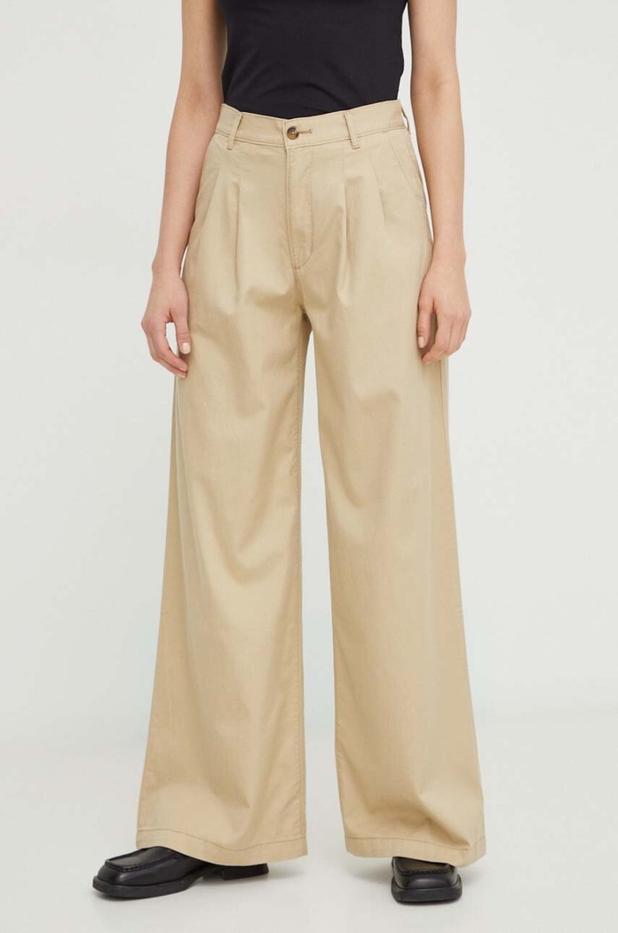 Levi's spodnie PLEATED WIDELEG tkanina beżowy A7535