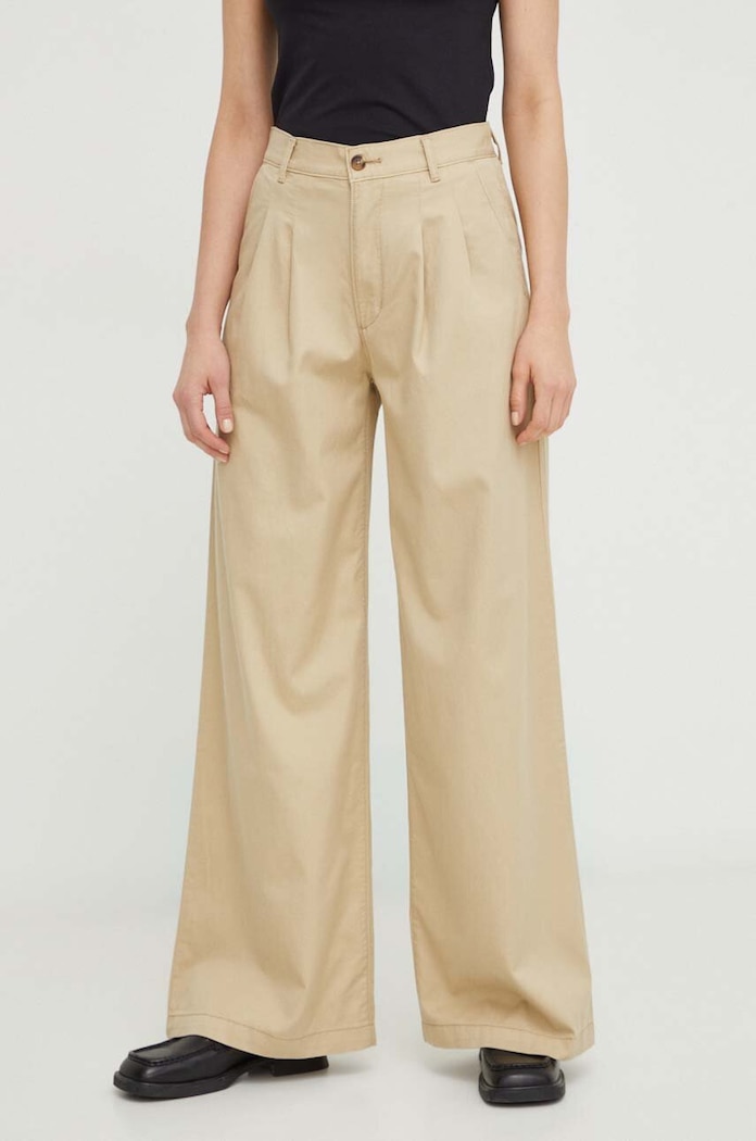 Levi's spodnie PLEATED WIDELEG tkanina beżowy A7535