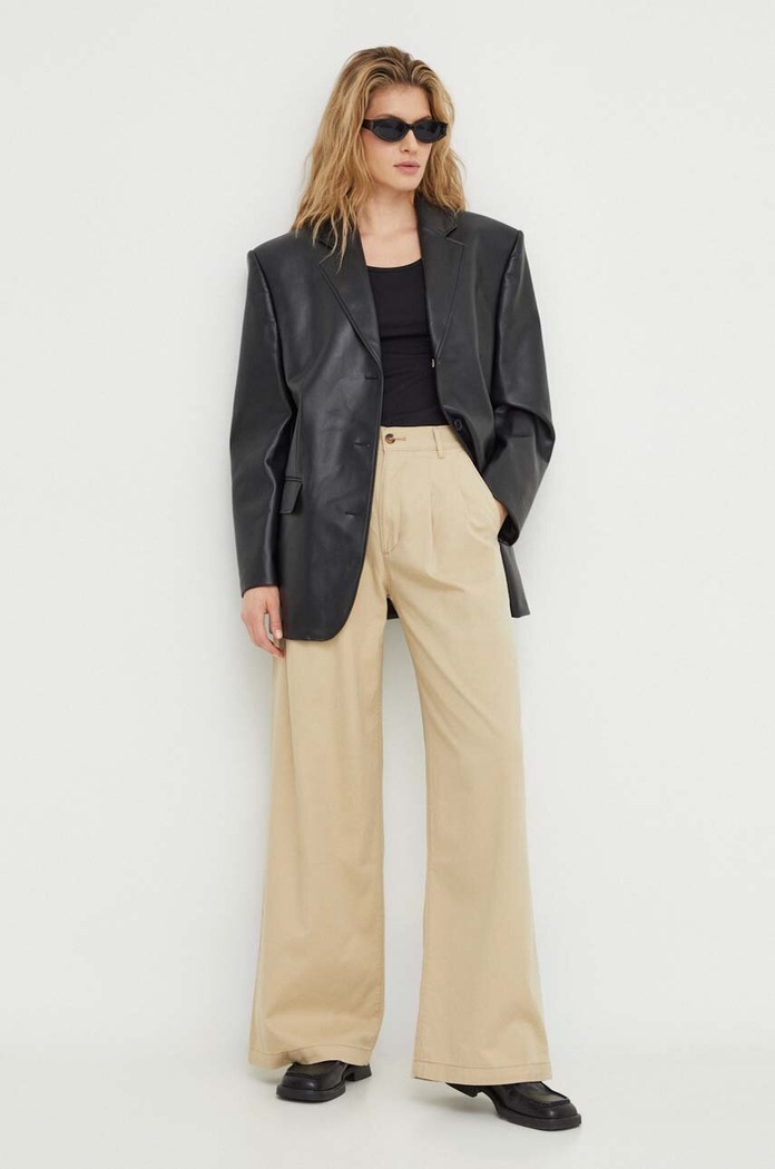 Levi's spodnie PLEATED WIDELEG A7535 beżowy AW24