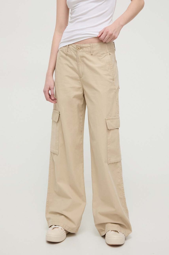 Nohavice Levi's BAGGY CARGO bavlna béžová A6077