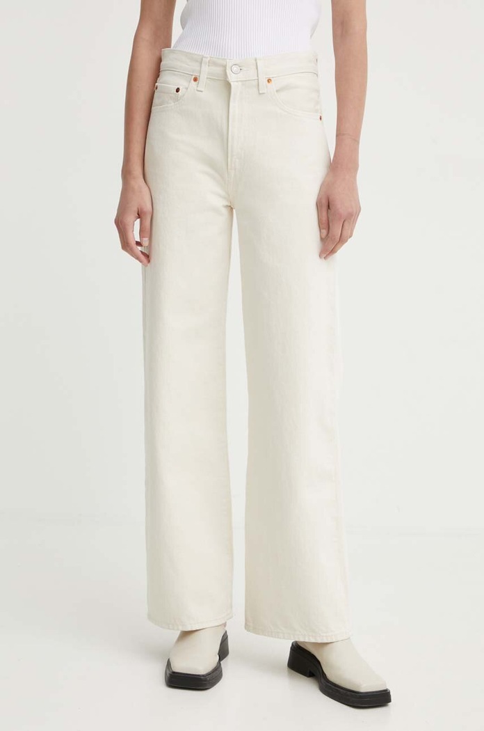 Levi's wide leg džíny dámské RIBCAGE WIDE LEG Planet friendly béžová A6081