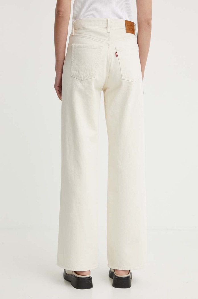 Oblečení Levi's wide leg džíny dámské RIBCAGE WIDE LEG A6081 béžová
