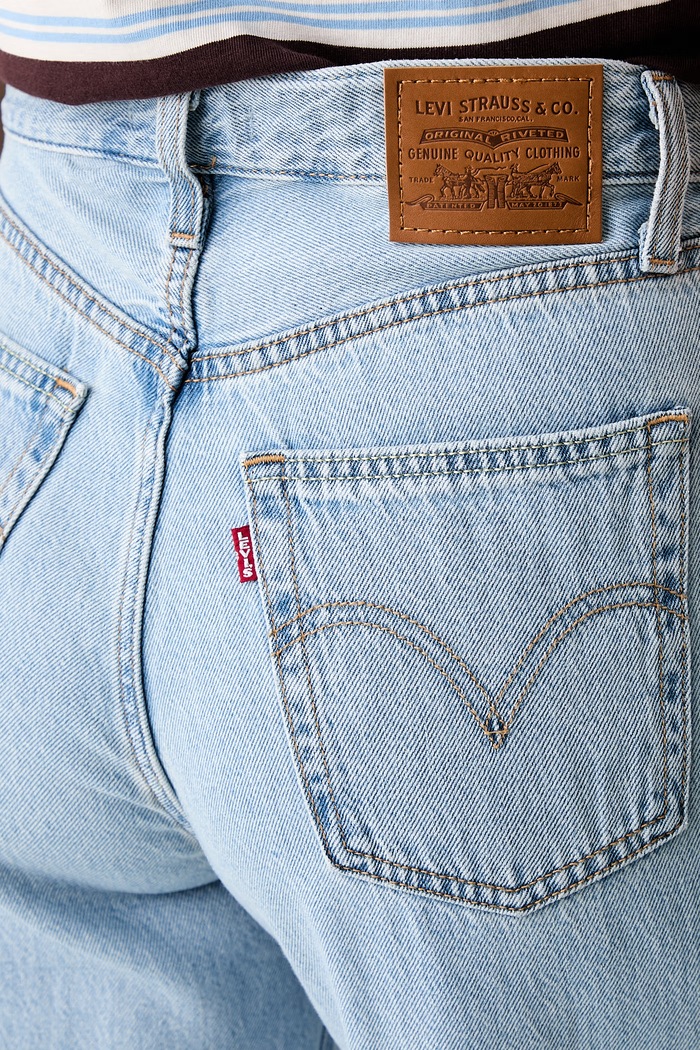 Levi's jeansy wide leg damskie RIBCAGE WIDE LEG niebieski A6081