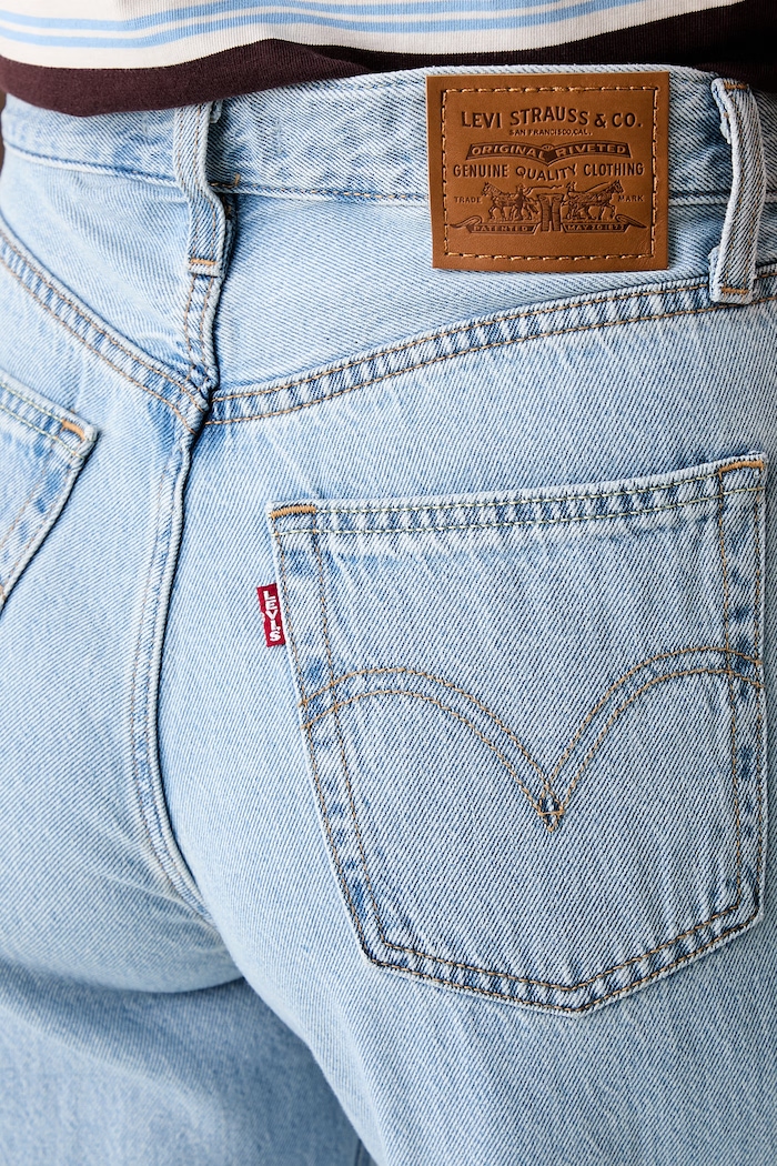 Levi's jeansy wide leg damskie RIBCAGE WIDE LEG niebieski A6081