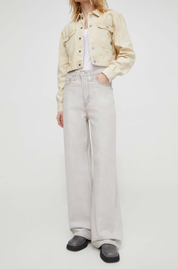Levi's wide leg džíny dámské RIBCAGE WIDE LEG Planet friendly modrá A6081