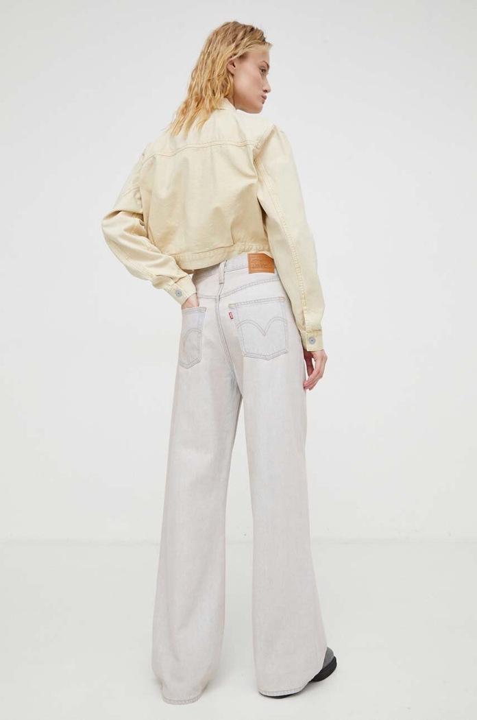 Oblečení Levi's wide leg džíny dámské RIBCAGE WIDE LEG A6081 modrá