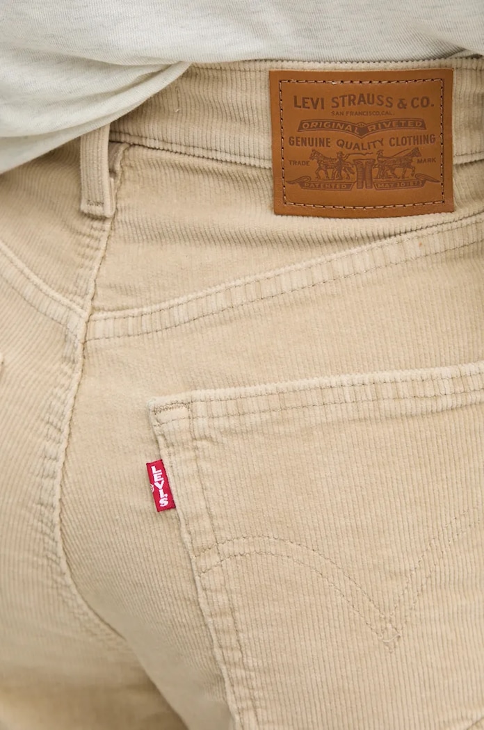 Levi's jeansy wide leg damskie RIBCAGE WIDE LEG A6081 beżowy
