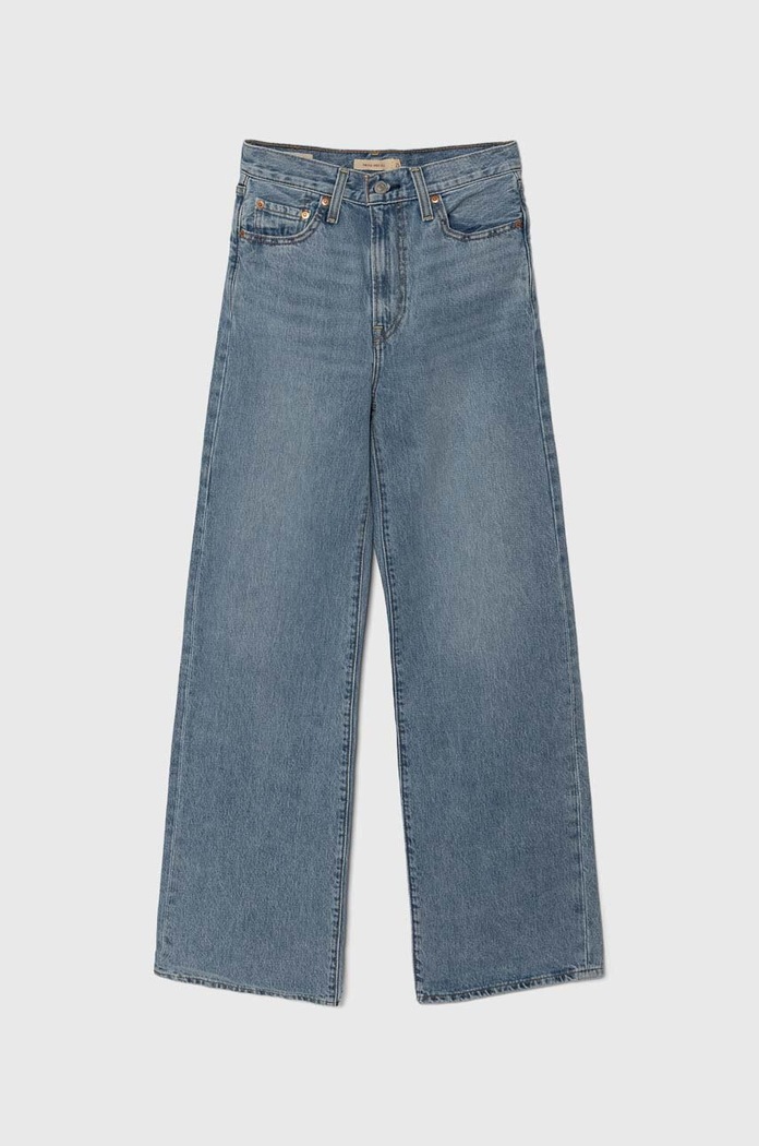 Levi's wide leg džíny dámské RIBCAGE WIDE LEG Planet friendly modrá A6081