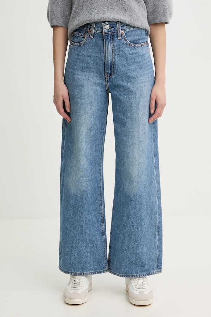Levi's wide leg džíny dámské RIBCAGE WIDE LEG modrá A6081