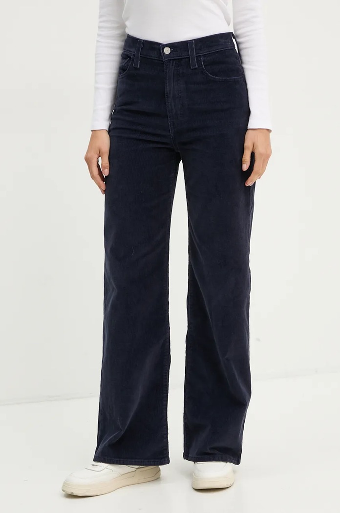 Levi's jeansy wide leg damskie RIBCAGE WIDE LEG Planet friendly granatowy A6081