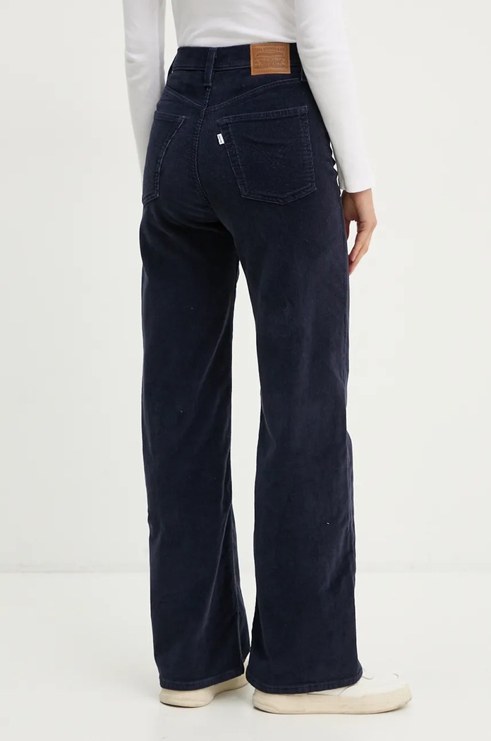 Odzież Levi's jeansy wide leg damskie RIBCAGE WIDE LEG A6081 granatowy