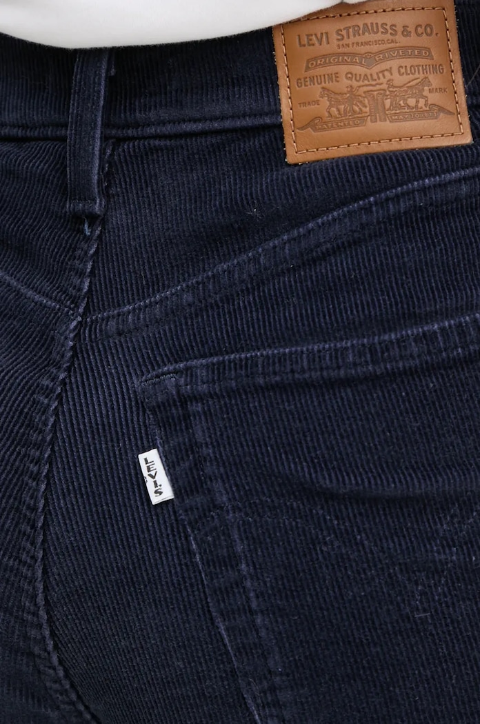 Levi's jeansy wide leg damskie RIBCAGE WIDE LEG granatowy A6081