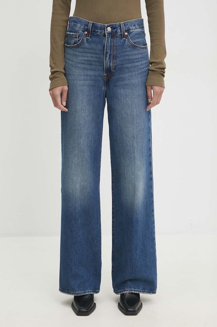 Levi's wide leg džíny dámské RIBCAGE WIDE LEG Planet friendly námořnická modř A6081