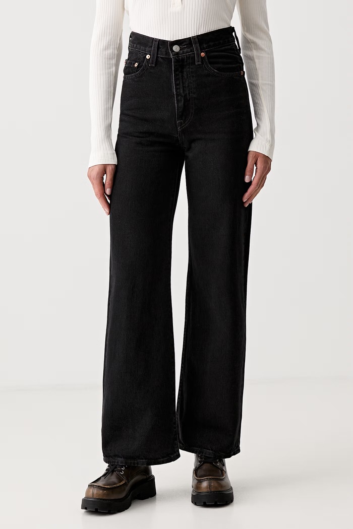 Levi's wide leg Γυναικεία RIBCAGE WIDE LEG μαύρο A6081