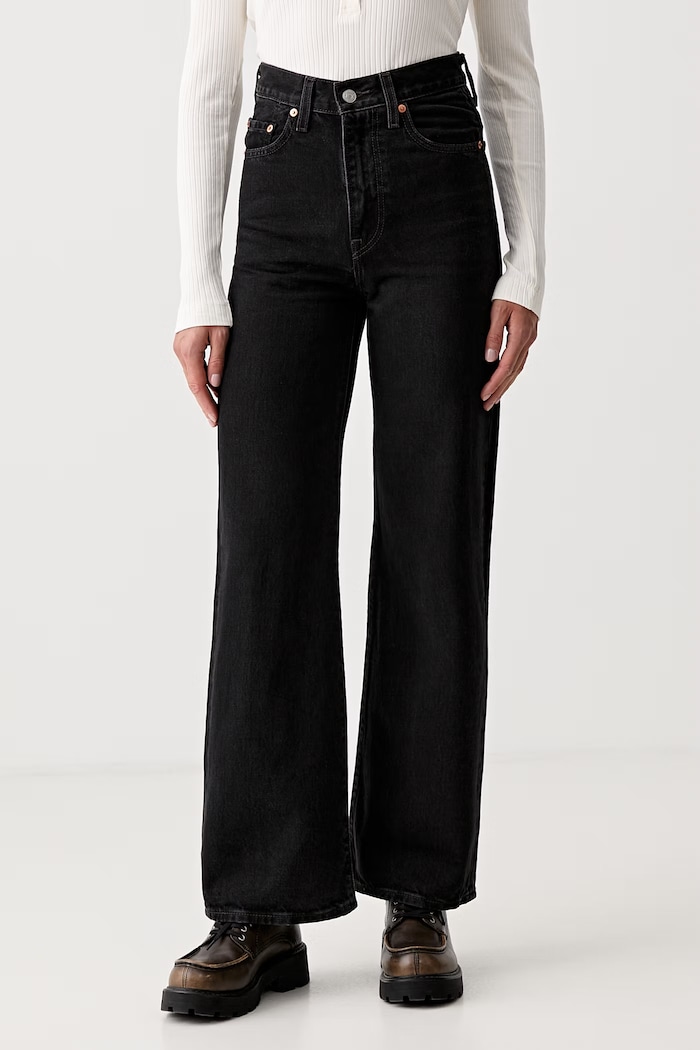 Levi's wide leg Γυναικεία RIBCAGE WIDE LEG μαύρο A6081