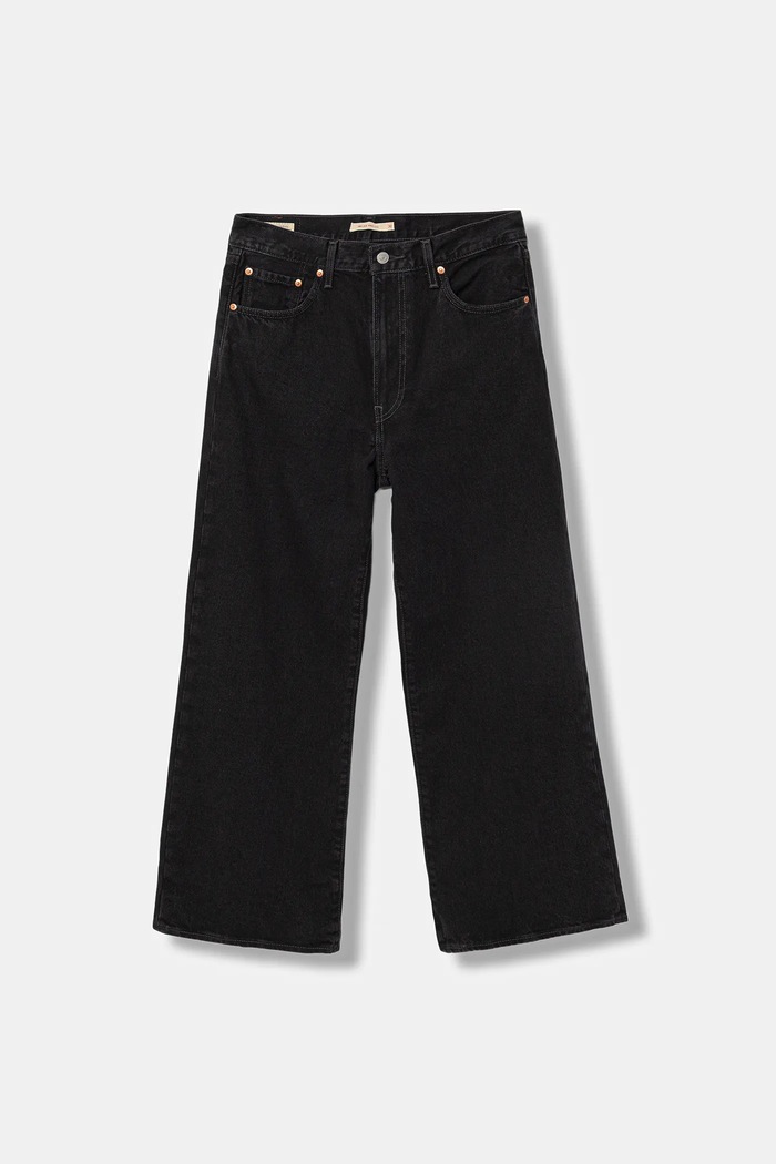 Levi's wide leg džíny dámské RIBCAGE WIDE LEG černá A6081