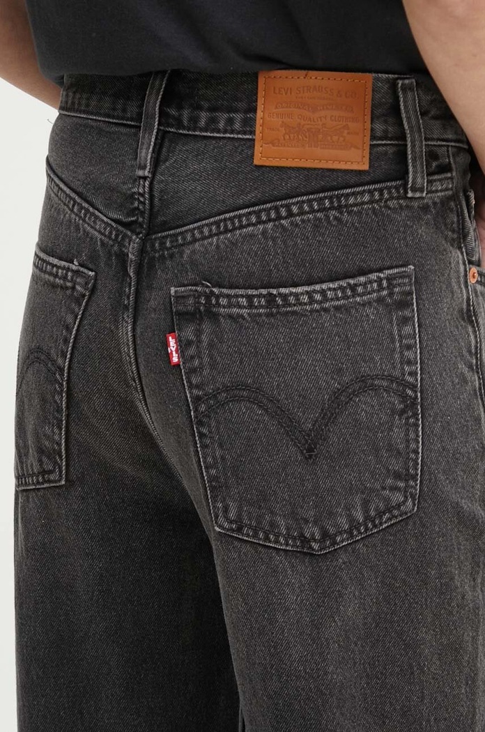 Levi's wide leg džíny dámské RIBCAGE WIDE LEG černá A6081