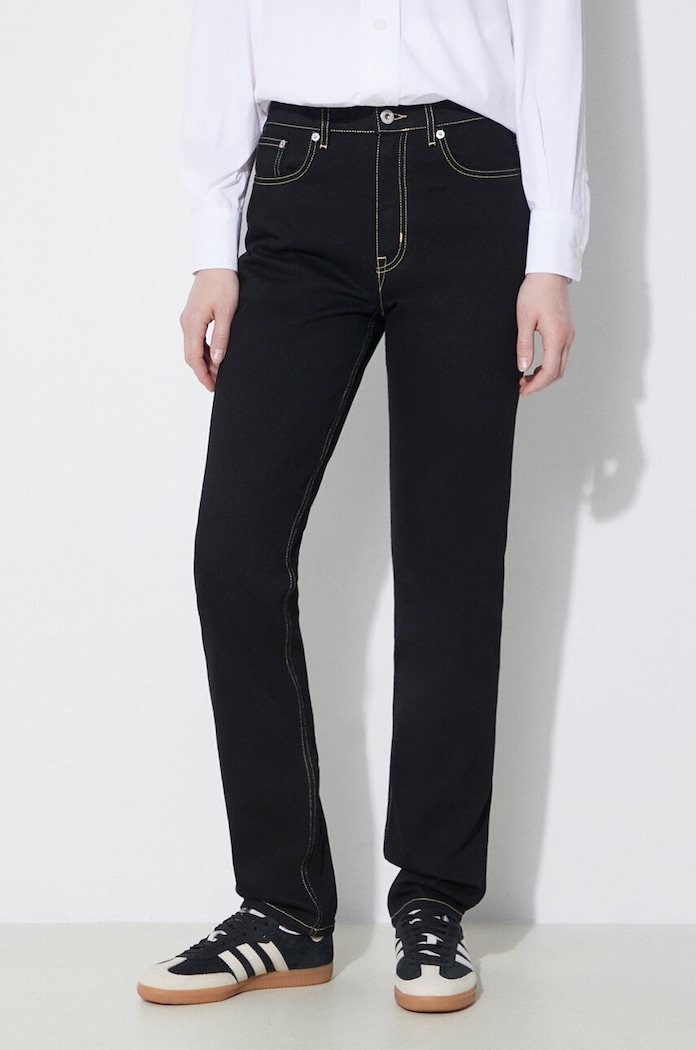 Džíny Kenzo Solid Asagao Straight černá FD62DP2106C1.BM