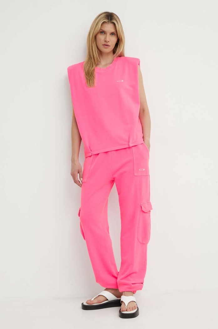 Памучен топ K+LUSHA KLIMEROSTJ009PX розов SS24