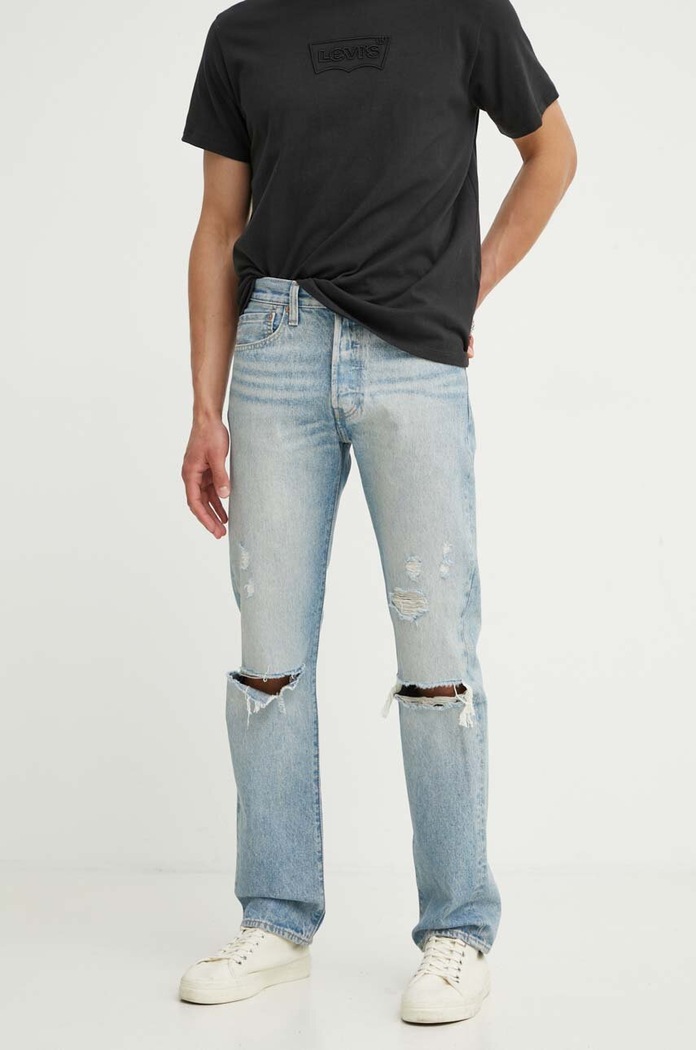 Levi's blugi straight pentru bărbați 501® LEVIS®ORIGINAL FIT 00501 albastru AA00