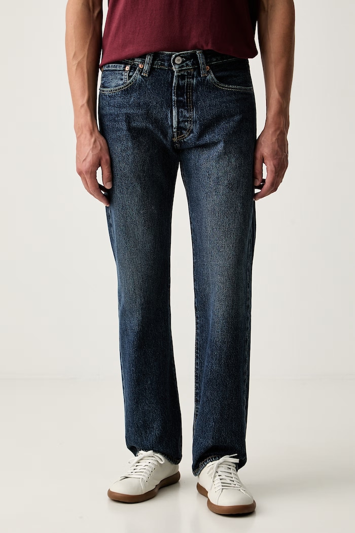 Levi's jeansy straight męskie 501® LEVIS®ORIGINAL FIT granatowy 00501