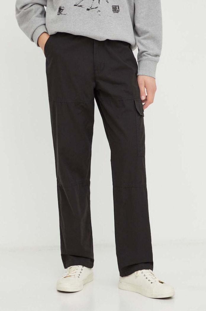 Pamučne hlače Levi's PATCH POCKET CARGO bez uzorka crna A5754