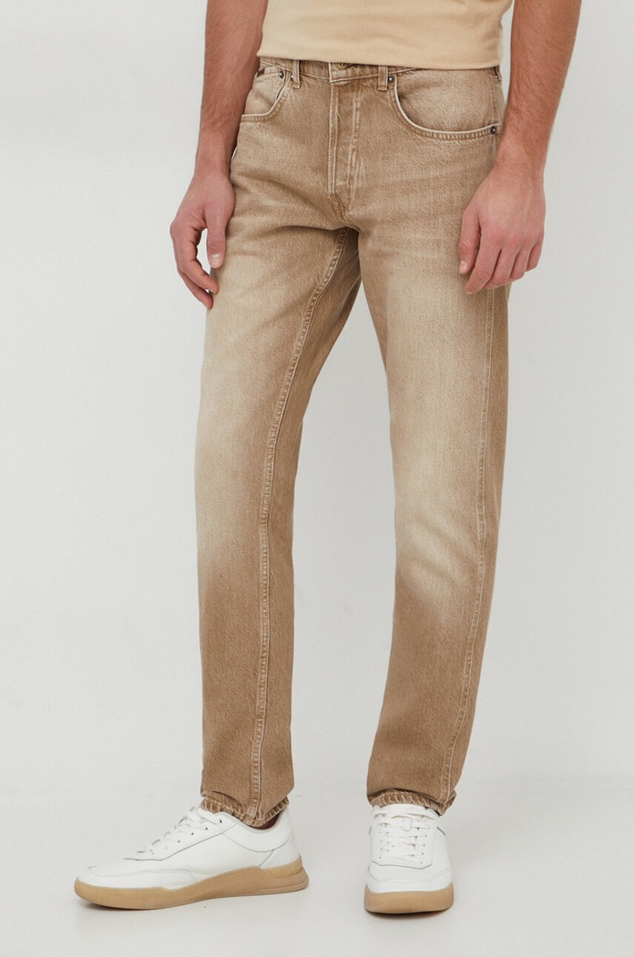 Džíny Pepe Jeans TAPERED JEANS COLOUR béžová PM211639