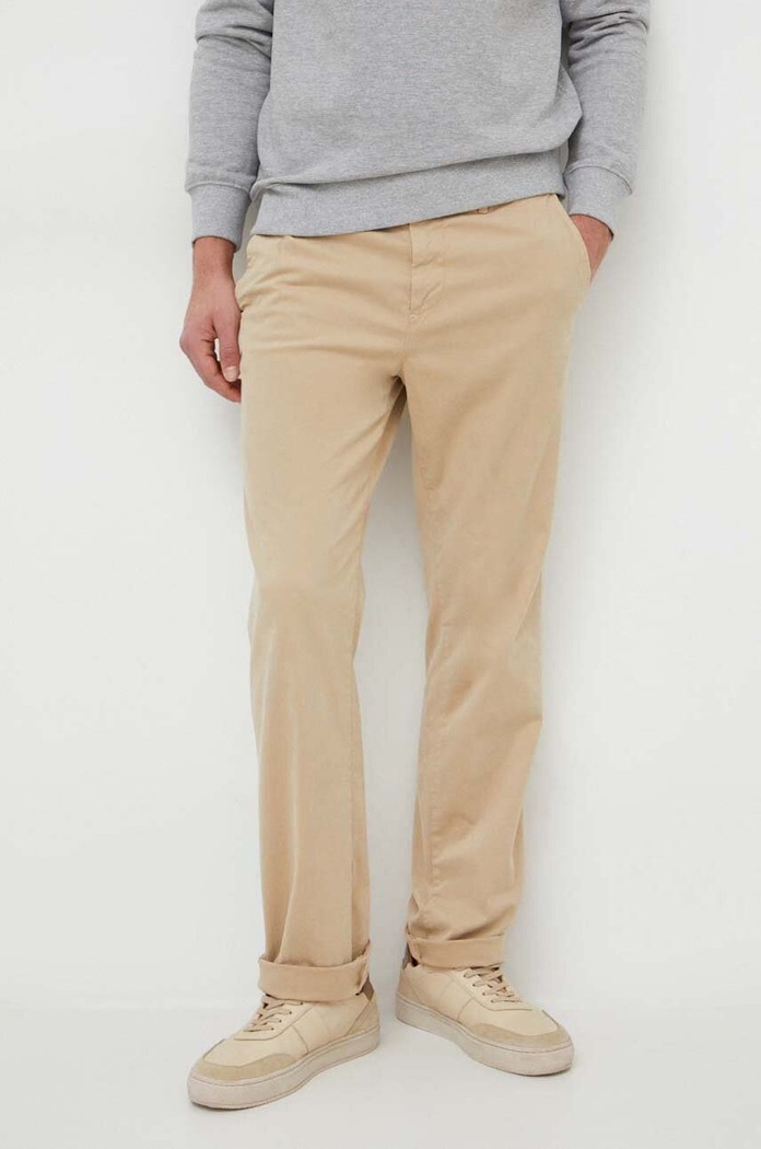 United Colors of Benetton spodnie z elastanem beżowy 4DKH55I28