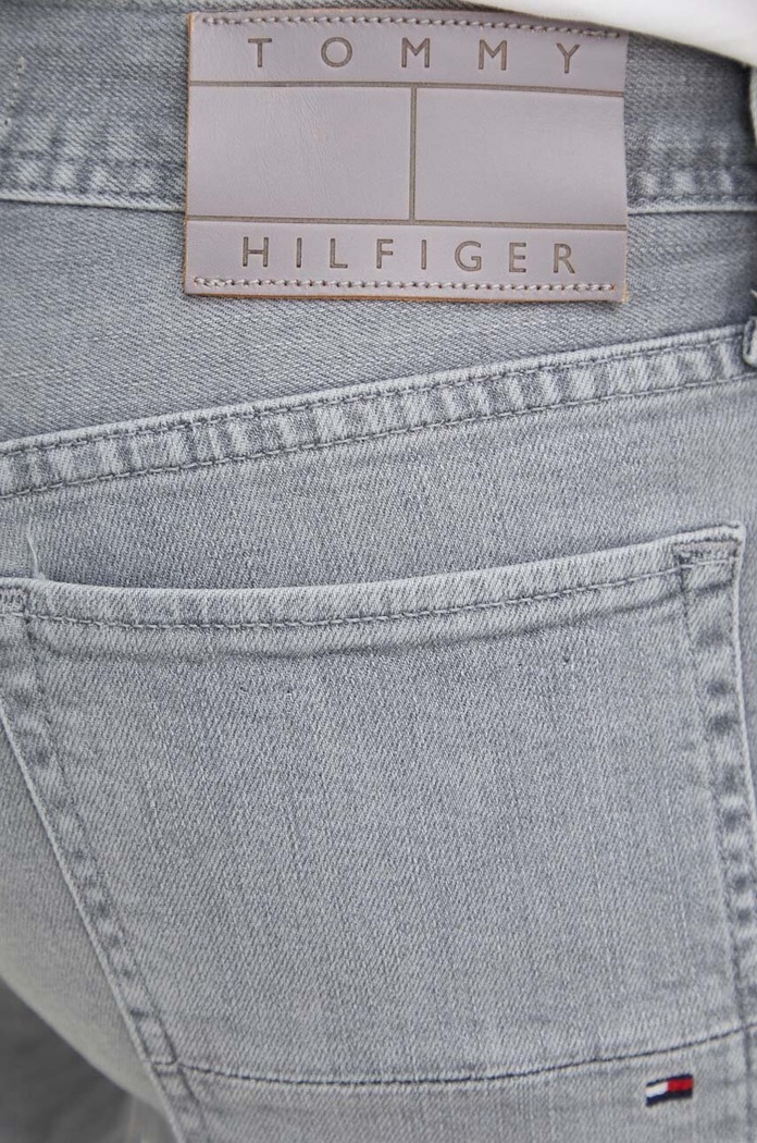 Rifľové krátke nohavice Tommy Hilfiger sivá MW0MW35177
