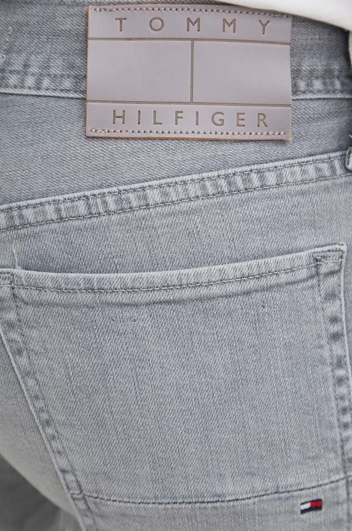 Rifľové krátke nohavice Tommy Hilfiger sivá MW0MW35177