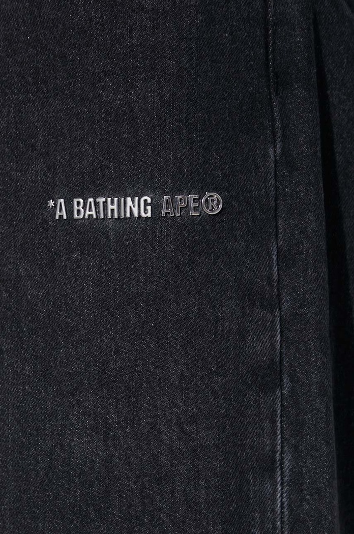 Τζιν παντελόνι A Bathing Ape Metal Logo Pin Denim Pants 1J80150053 μαύρο