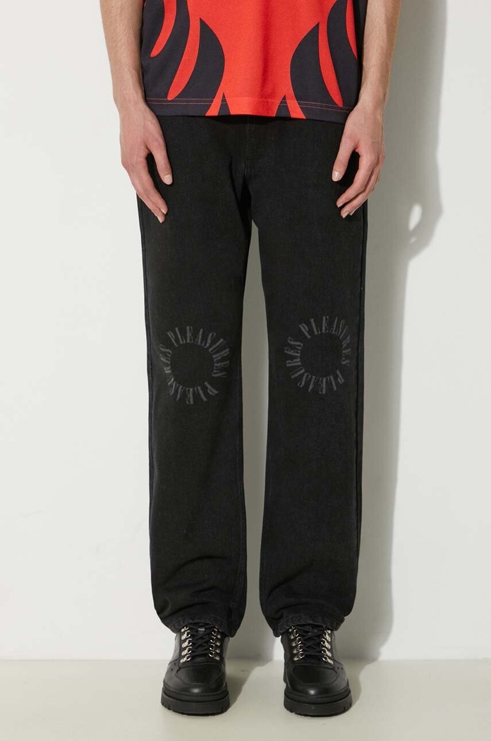 PLEASURES jeansy Motive Jeans czarny P24SU018.BLACK