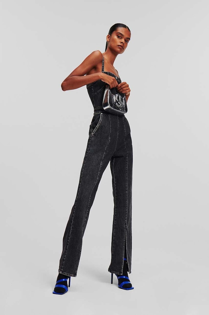 Karl Lagerfeld Jeans salopeta jeans gri 240J1309