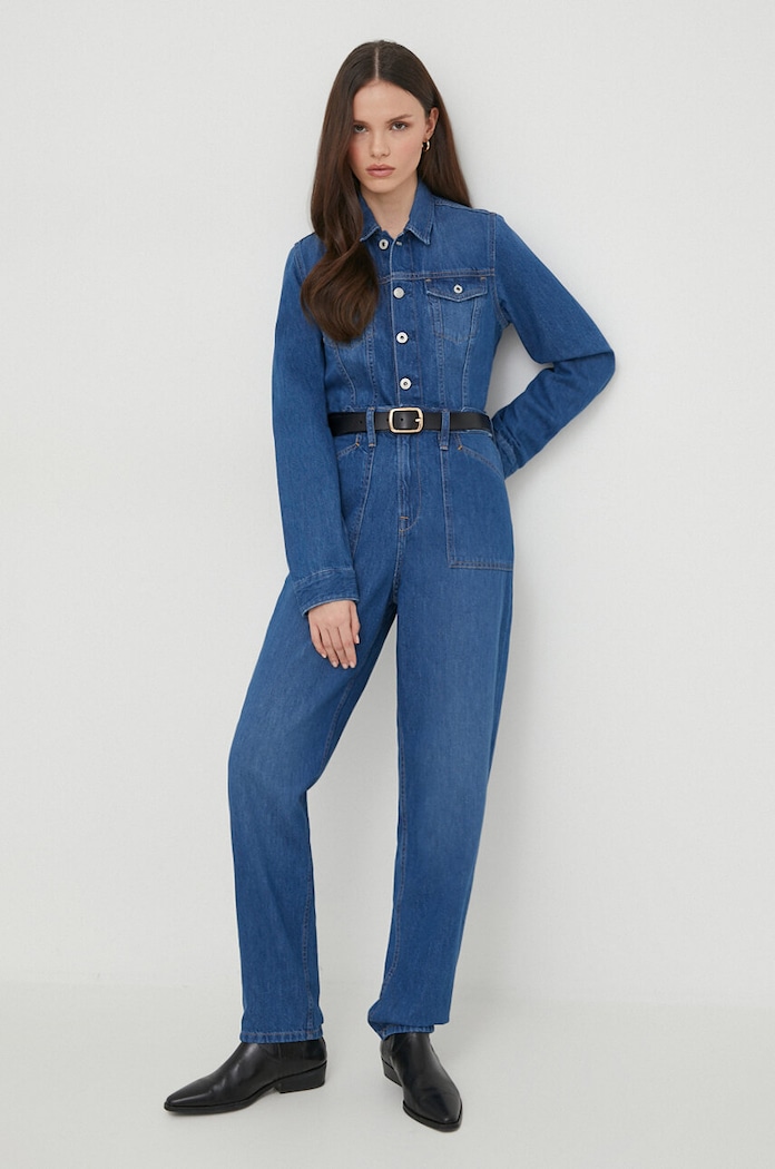 Odzież Pepe Jeans kombinezon jeansowy HUNTER UTILITY PL230474 niebieski