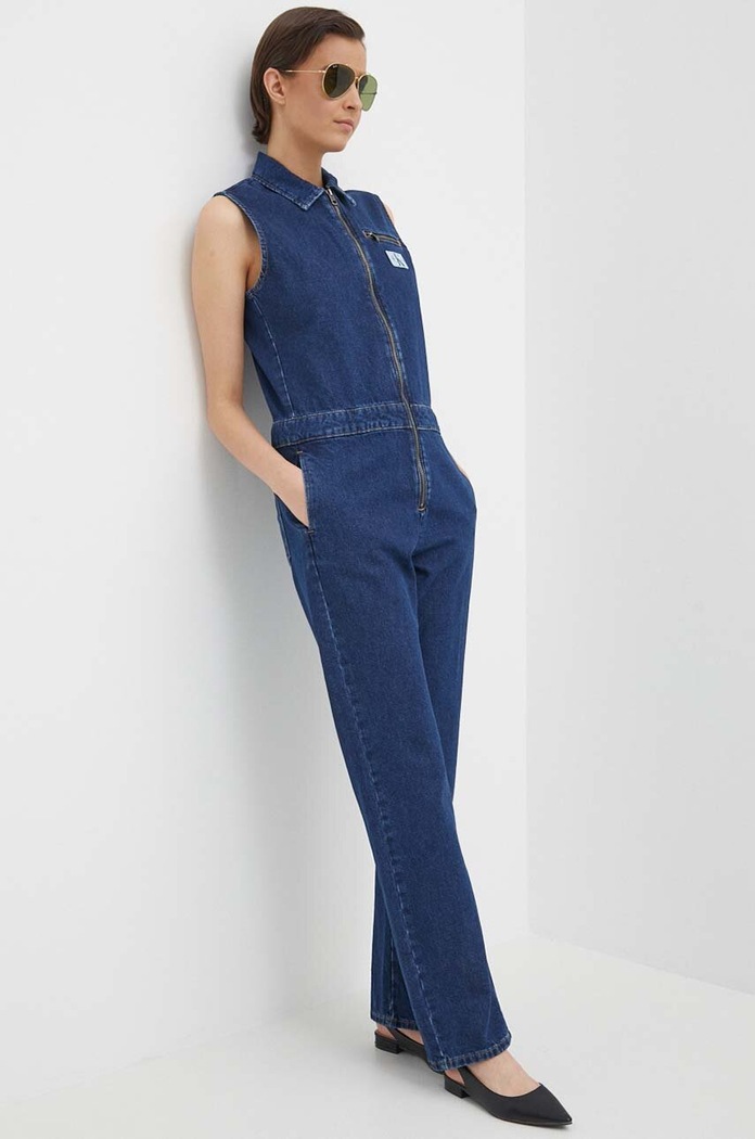 Džínový overal Calvin Klein Jeans riflovina modrá J20J222840
