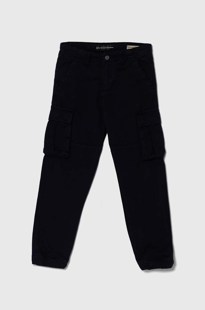 Παιδικό βαμβακερό παντελόνι Guess βαμβάκι σκούρο μπλε N3YB04.WE1L0.PPYH