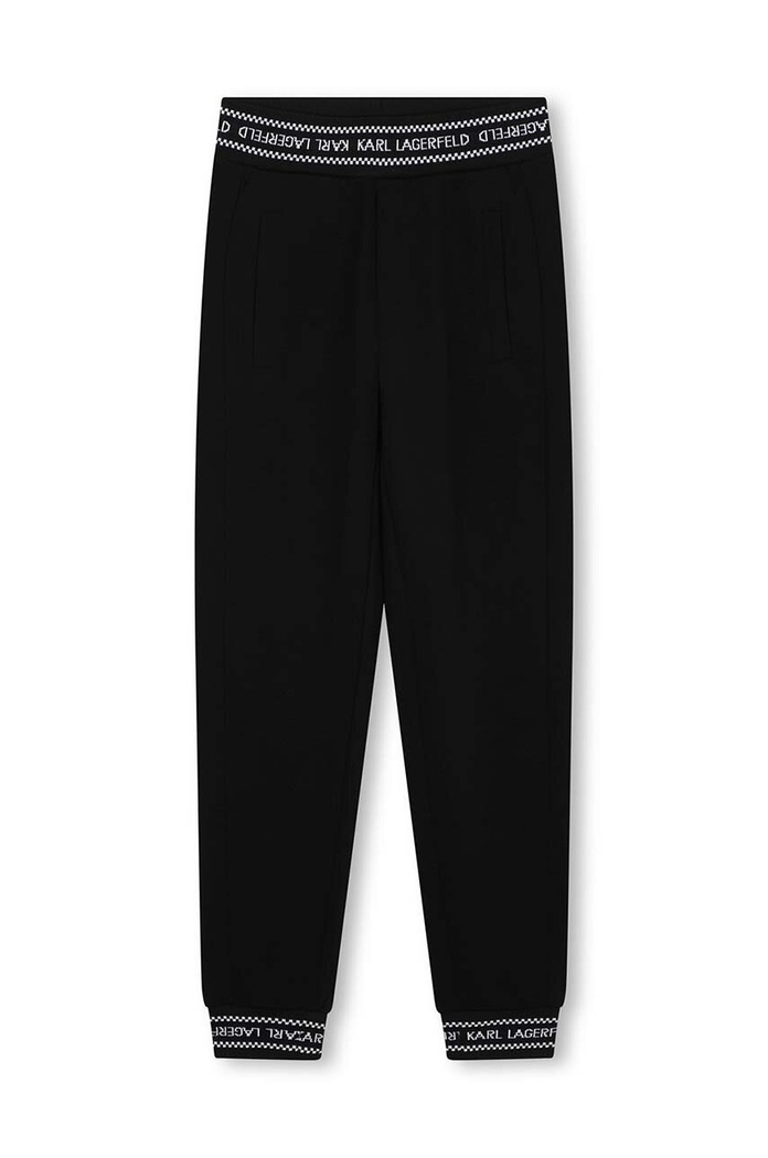 Detské tepláky Karl Lagerfeld s elastanom čierna Z30031.114.150