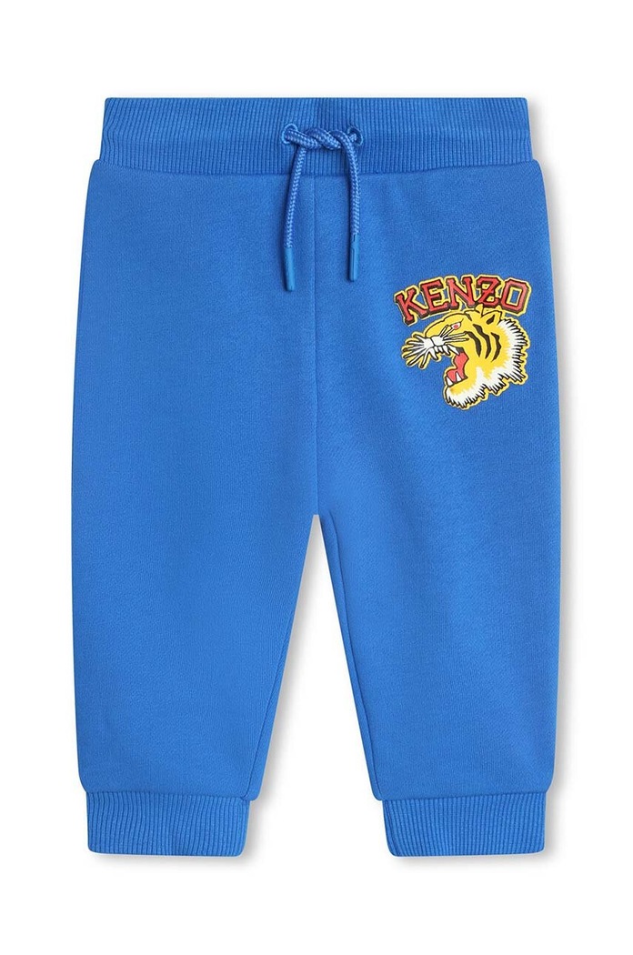 Kenzo Kids spodnie dresowe bawełniane dziecięce nadruk niebieski K60145.