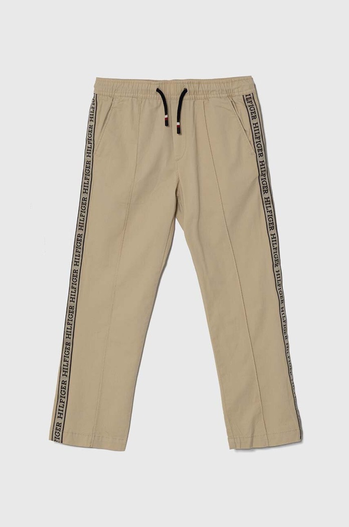 Tommy Hilfiger spodnie dziecięce tkanina beżowy KB0KB08699.128.176.PPYH