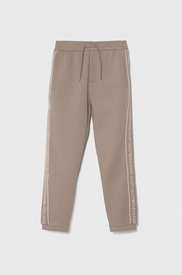 Dětské tepláky Emporio Armani pletenina hnědá 3D4P68.1JHSZ