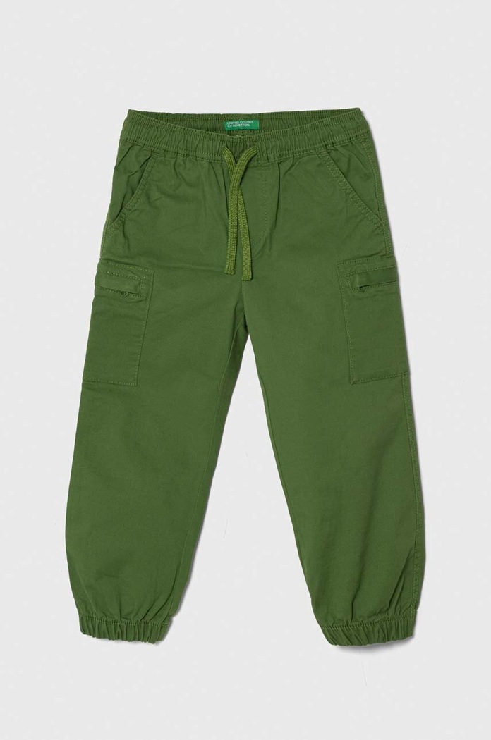 United Colors of Benetton spodnie dziecięce bawełna zielony 4HK2GF013.P.Seasonal