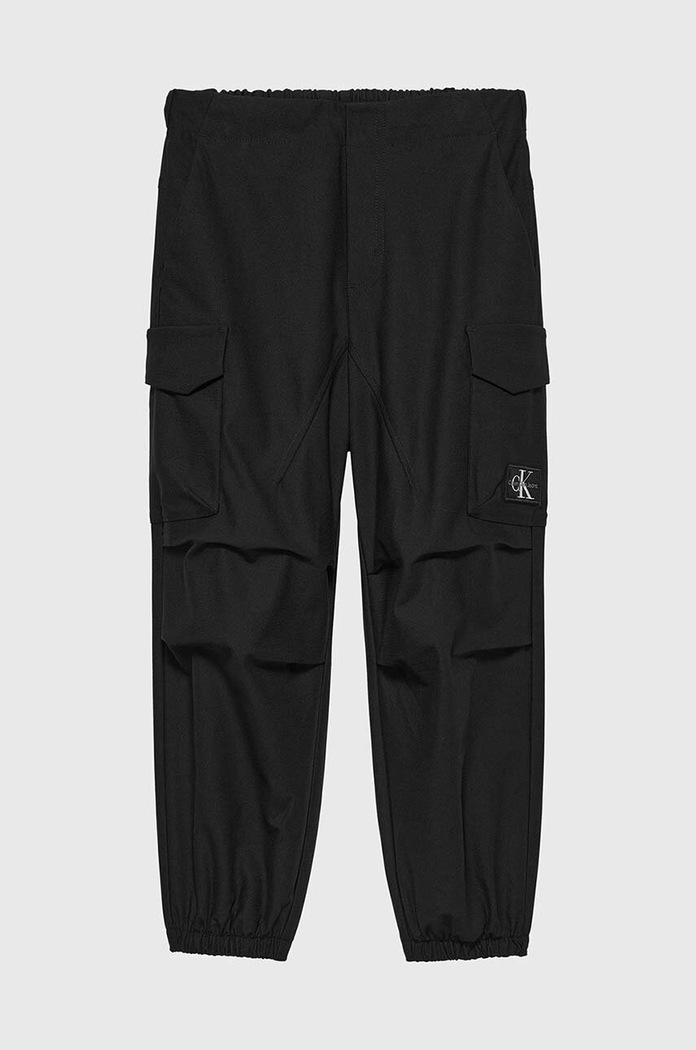 Calvin Klein Jeans spodnie dziecięce tkanina czarny IB0IB02079.PPYH