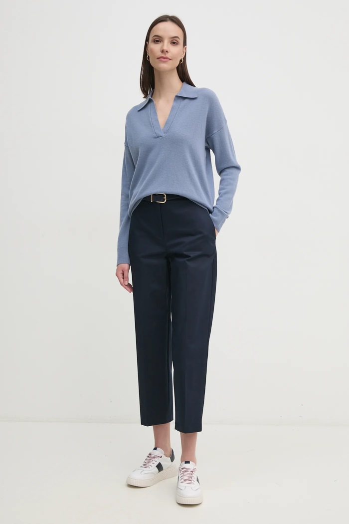 Kalhoty Tommy Hilfiger WW0WW40504 námořnická modř SS26