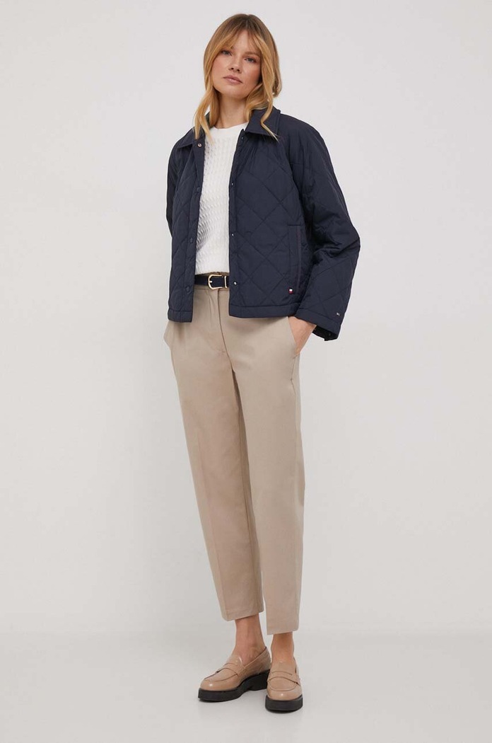 Kalhoty Tommy Hilfiger WW0WW40504 béžová SS26