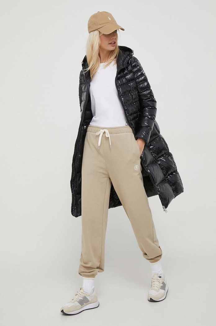 Tommy Hilfiger spodnie dresowe bawełniane WW0WW41044 beżowy SS24